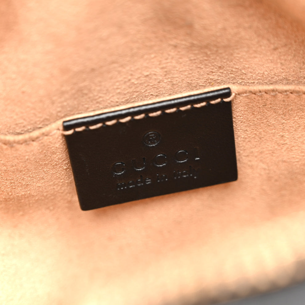Gucci Calfskin Matelasse Mini GG Marmont Chain Shoulder Bag Black ...