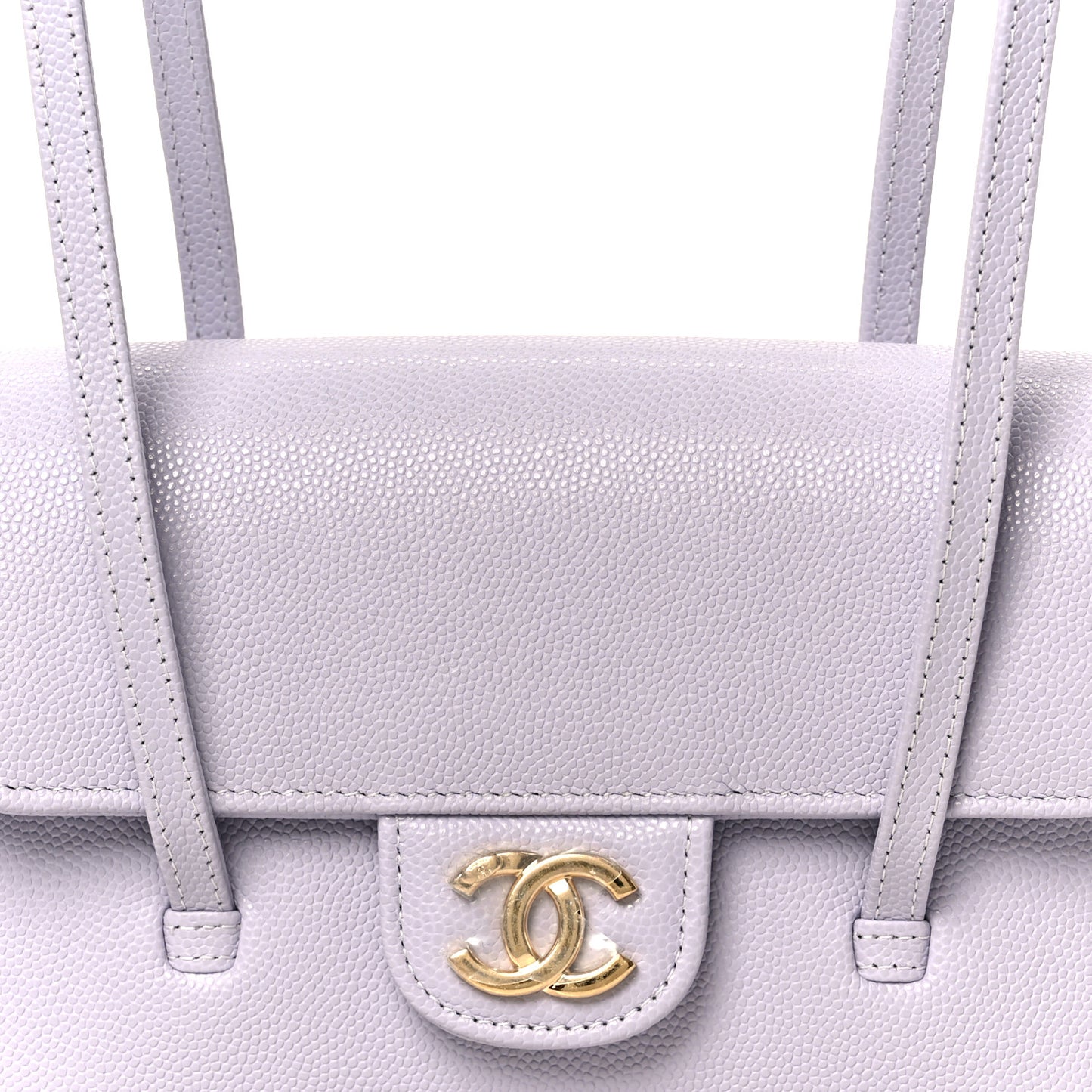 Shiny Caviar Mini Preppy Coco Shoulder Bag Purple