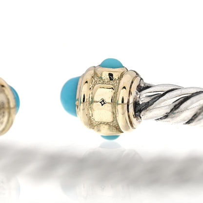 David Yurman Sterling Silver 14K Yellow Gold Diamond Turquoise Renaissance Ring 54 6.75 4 of 4