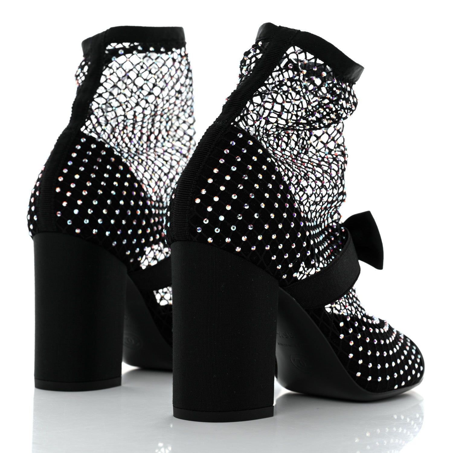 Chanel Resille Strass Kid Suede Patent Mary Jane Short Boots 36.5 Black 4 of 9