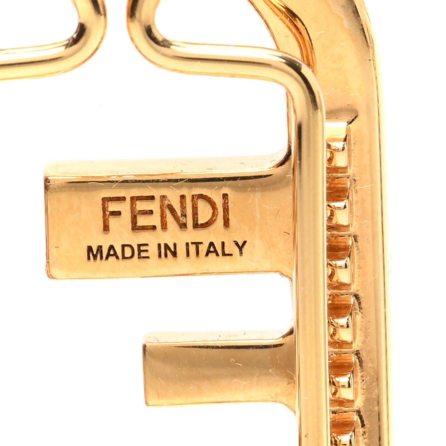 Fendi Metal Crystal Fendi O'Lock Hair Clip Gold 3 of 4