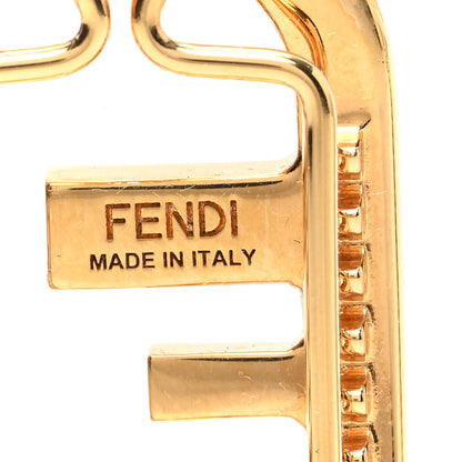 Fendi Metal Crystal Fendi O'Lock Hair Clip Gold 3 of 4