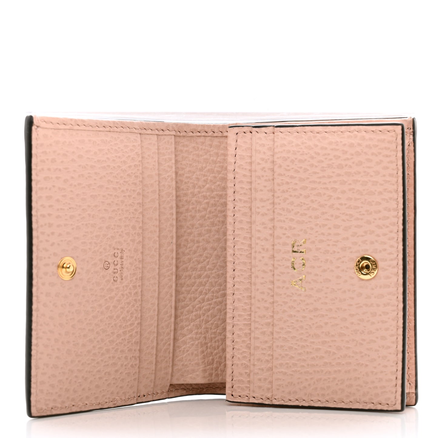 Dollar Calfskin GG Supreme Monogram GG Marmont Card Case Perfect Pink Beige Mystic White