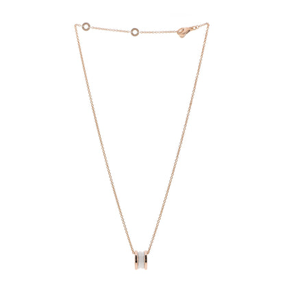 Bulgari 18K Rose Gold White Ceramic B.Zero1 Pendant Necklace 3 of 6