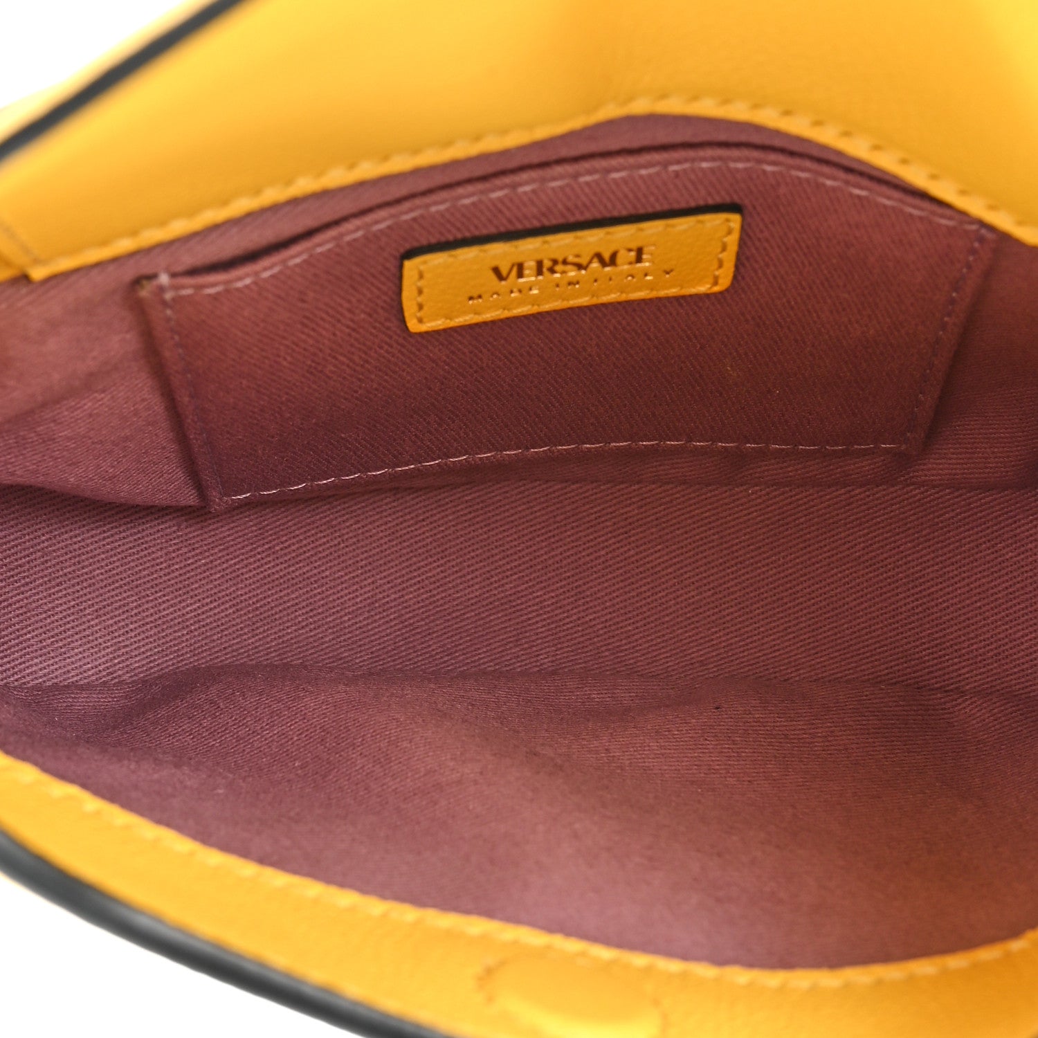 Versace Calfskin La Medusa Mini Hobo Crossbody Yellow 5 of 9