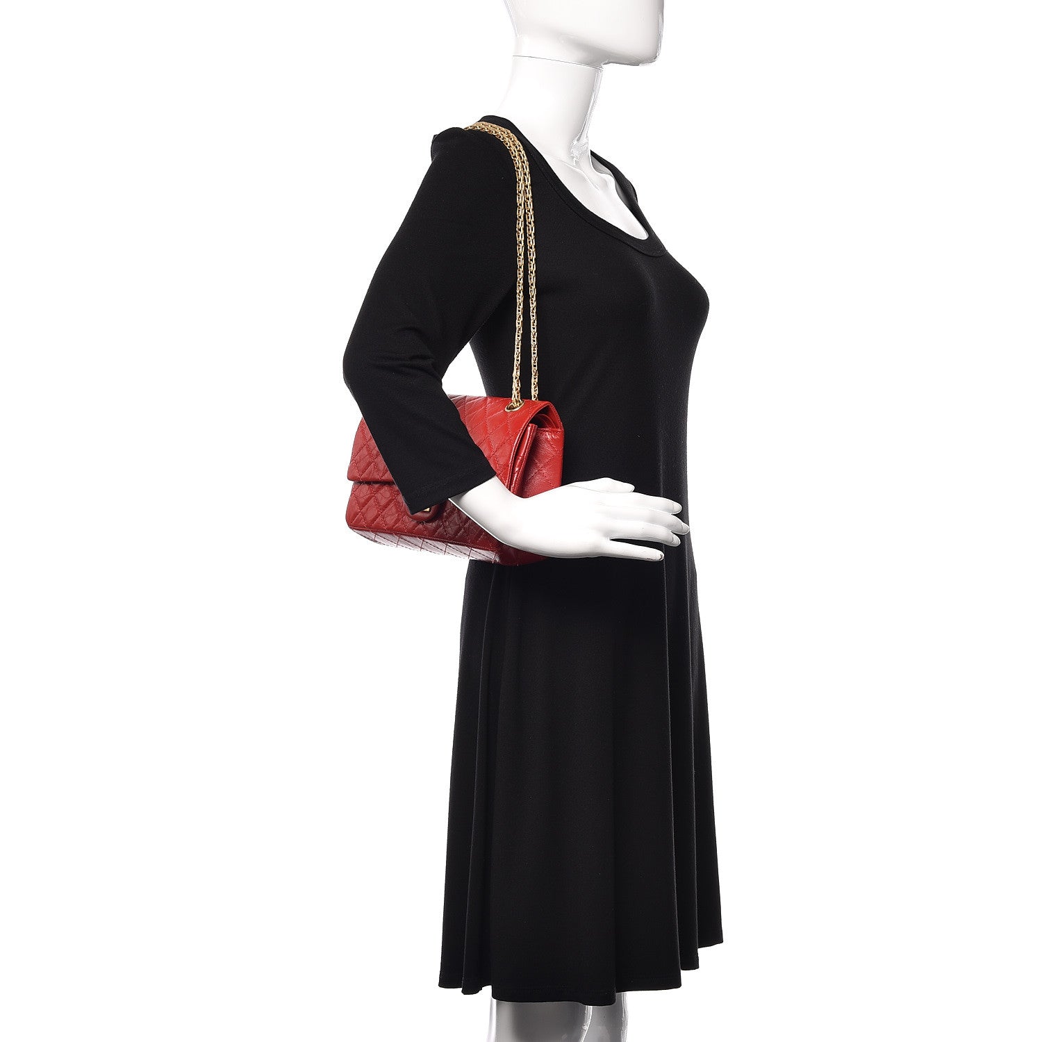 Chanel Aged Calfskin Quilted 2.55 Reissue 225 Flap Red 2 of 9