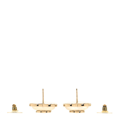 Chanel Pearl CC Heart Earrings Gold 3 of 5