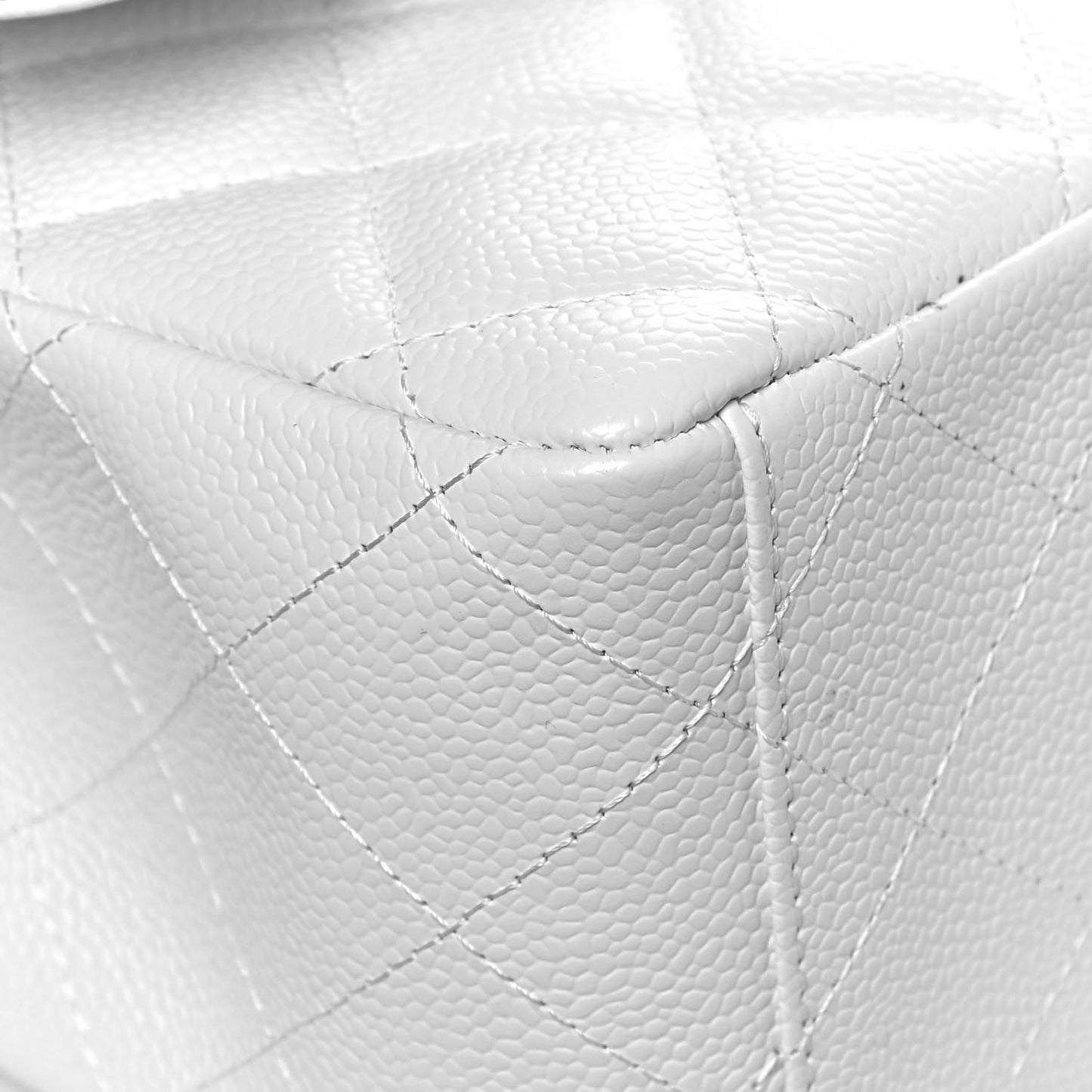 Caviar Quilted Maxi Double Flap White