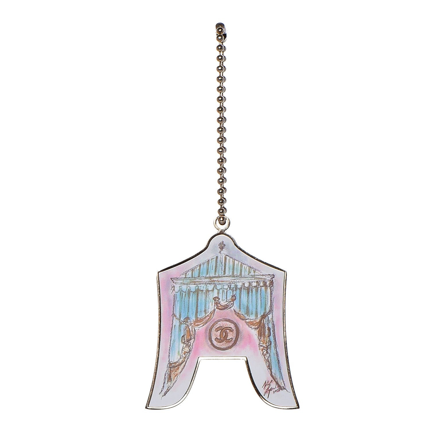Chanel Enamel Circus Tent Bag Charm Pink Blue Silver 1 of 2