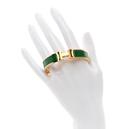 Hermes Enamel Narrow Clic Clac H Bracelet Vert Sapin 2 of 5