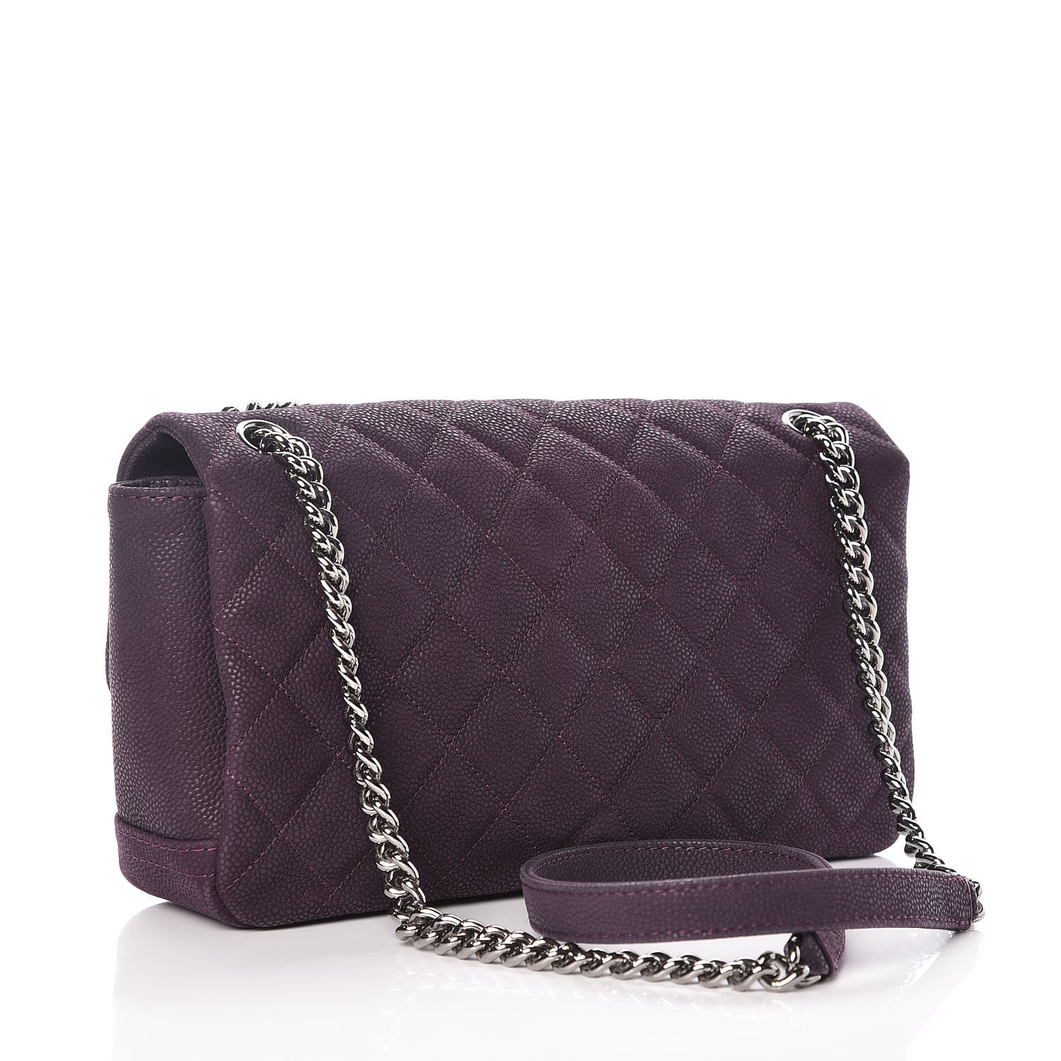 Chanel Iridescent Caviar Quilted Medium Lady Pearly Flap Plum 3 of 18