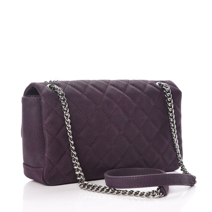 Chanel Iridescent Caviar Quilted Medium Lady Pearly Flap Plum 3 of 18
