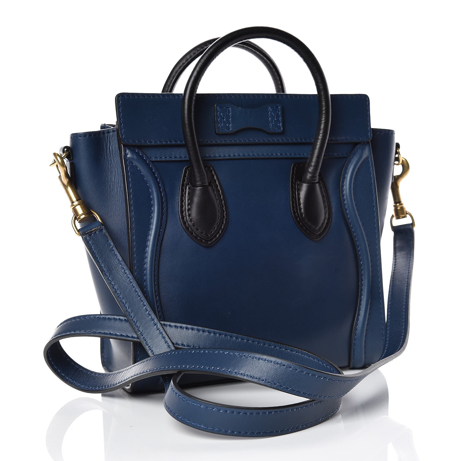 Celine Smooth Calfskin Nano Luggage Ocean Blue 3 of 9