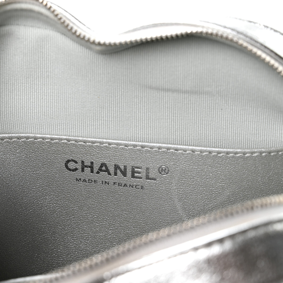 Chanel Metallic Lambskin Quilted Large CC In Love Heart Bag Silver 6 of 11