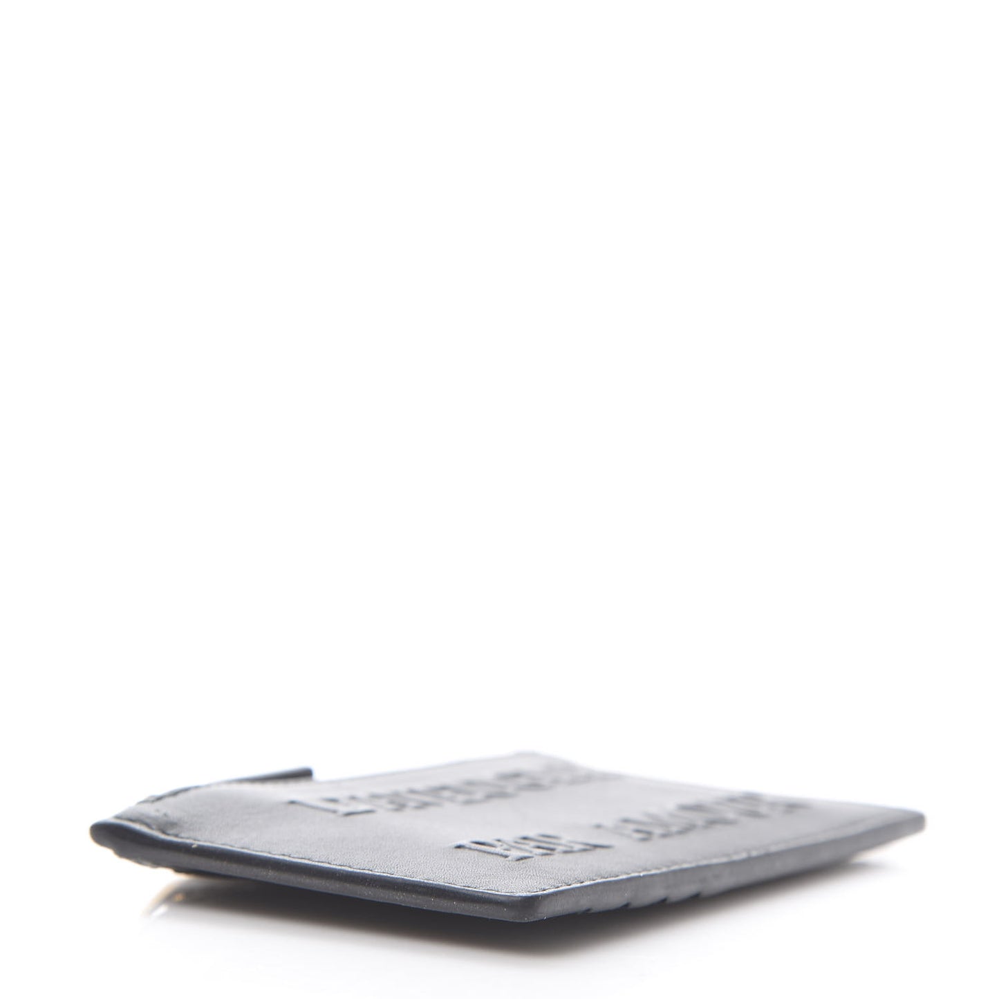Calfskin L'Aveugle Par Amour Embossed Coin Case Card Holder Black