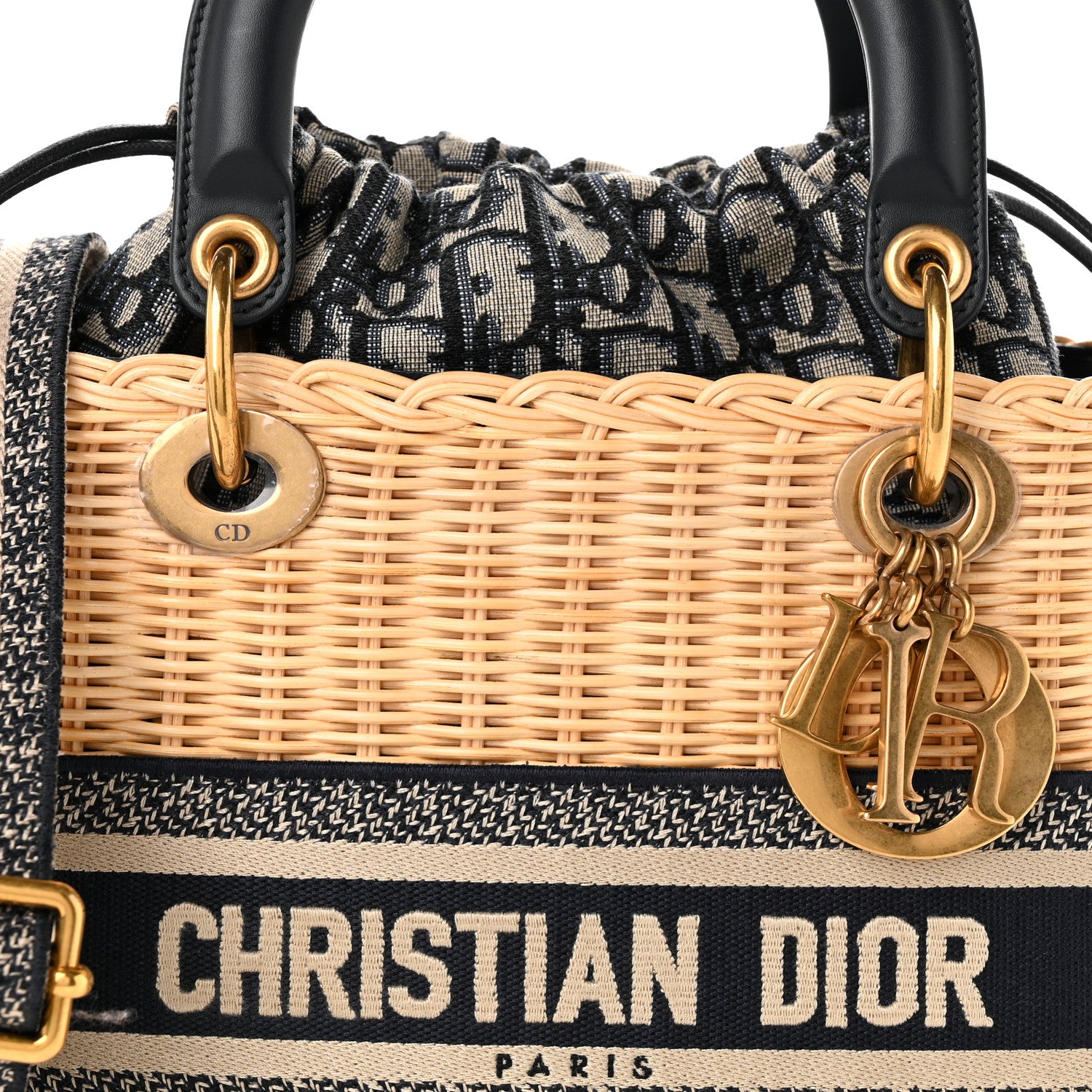 Christian Dior Wicker Oblique Medium Lady Dior Bag Blue 7 of 10