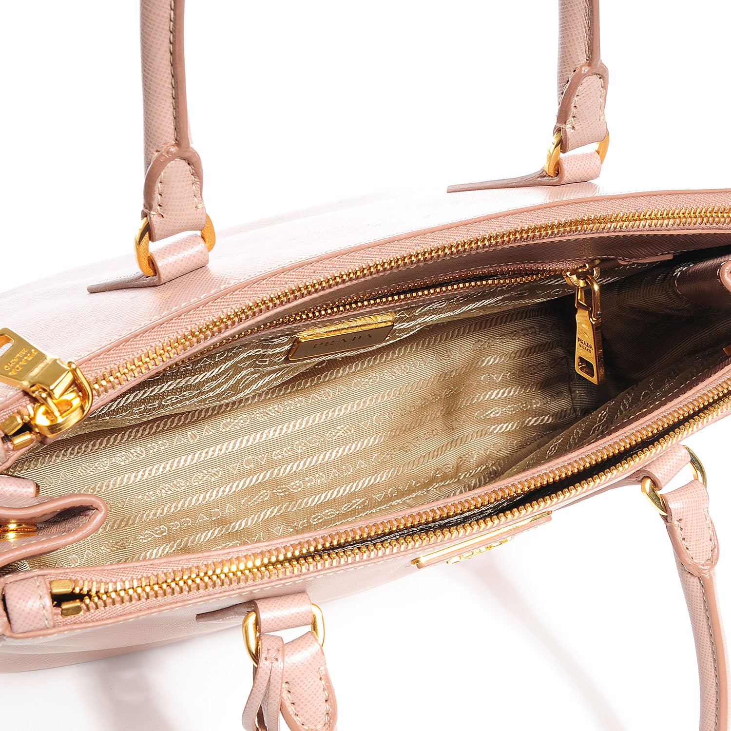 Prada Saffiano Lux Small Double Zip Tote Cammeo 6 of 11