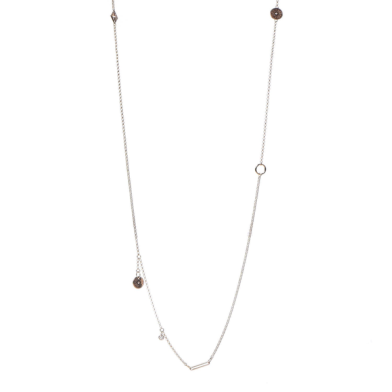 Hermes 18K Rose Gold Diamond Long Gambade Necklace 1 of 5