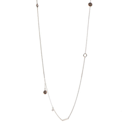 Hermes 18K Rose Gold Diamond Long Gambade Necklace 1 of 5
