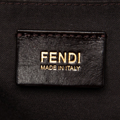 Fendi Pequin Vitello Medium Roll Tote Tobacco Petrolio 6 of 7
