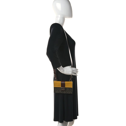 Fendi Glazed Fabric Cotton Vitello King Aura FF 1974 Baguette Belt Pouch Tobacco Moro Mimosa Gianda 2 of 16