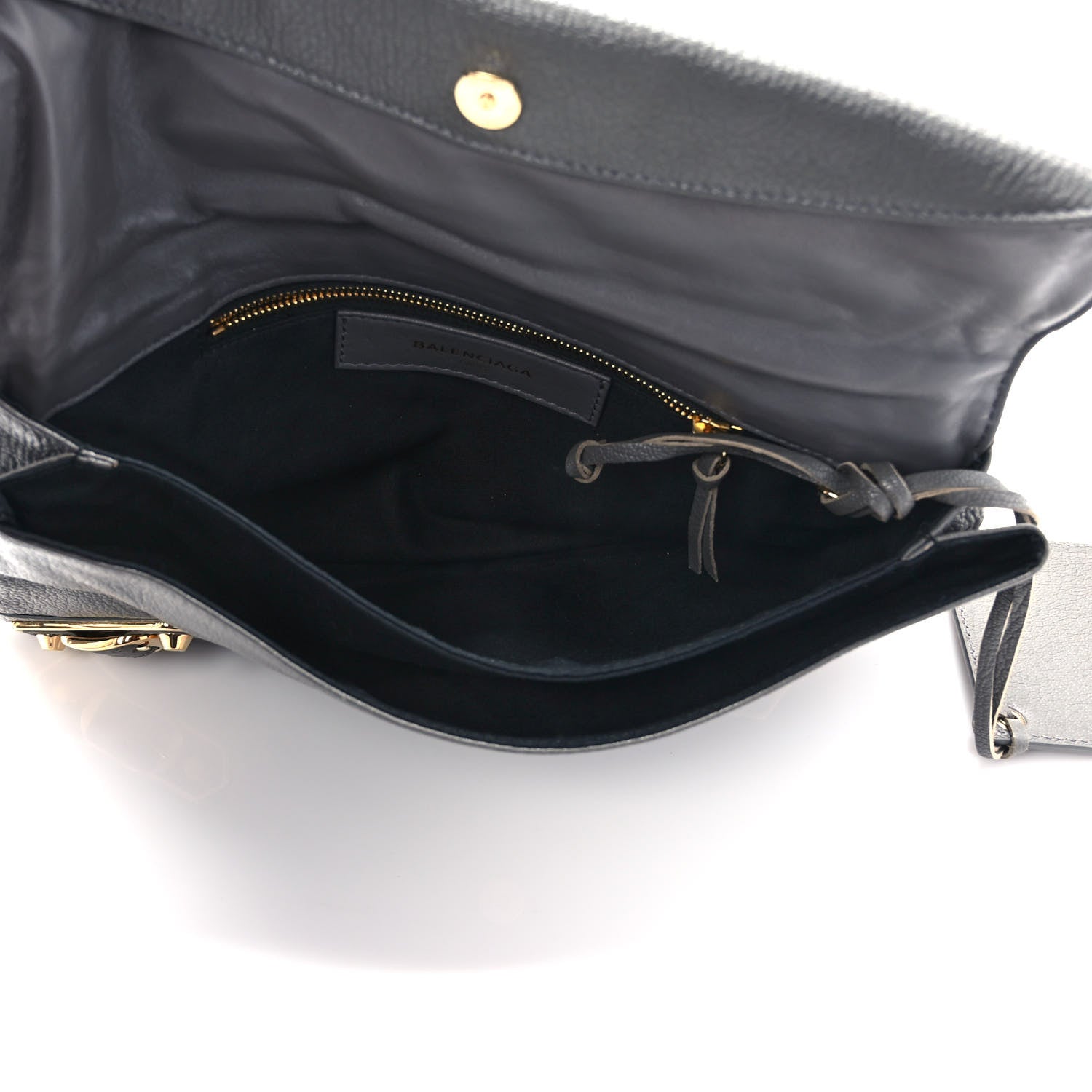Balenciaga Chevre Gold Metallic Edge Hardware Envelope Clutch Gris Acier 5 of 10