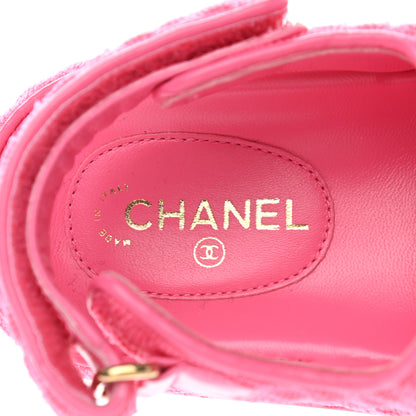 Chanel Knit Fabric Velcro Dad Sandals 35 Pink 7 of 9