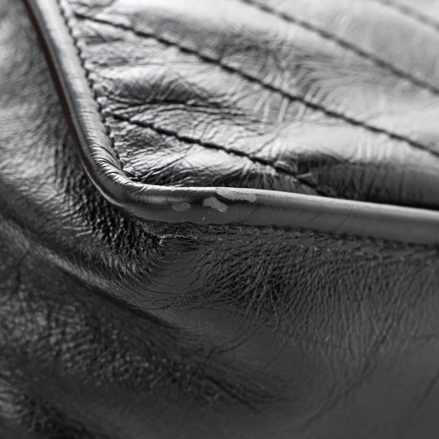 Saint Laurent Crinkled Calfskin Matelasse Monogram Baby Niki Chain Satchel Black 12 of 12