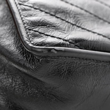 Saint Laurent Crinkled Calfskin Matelasse Monogram Baby Niki Chain Satchel Black 12 of 12