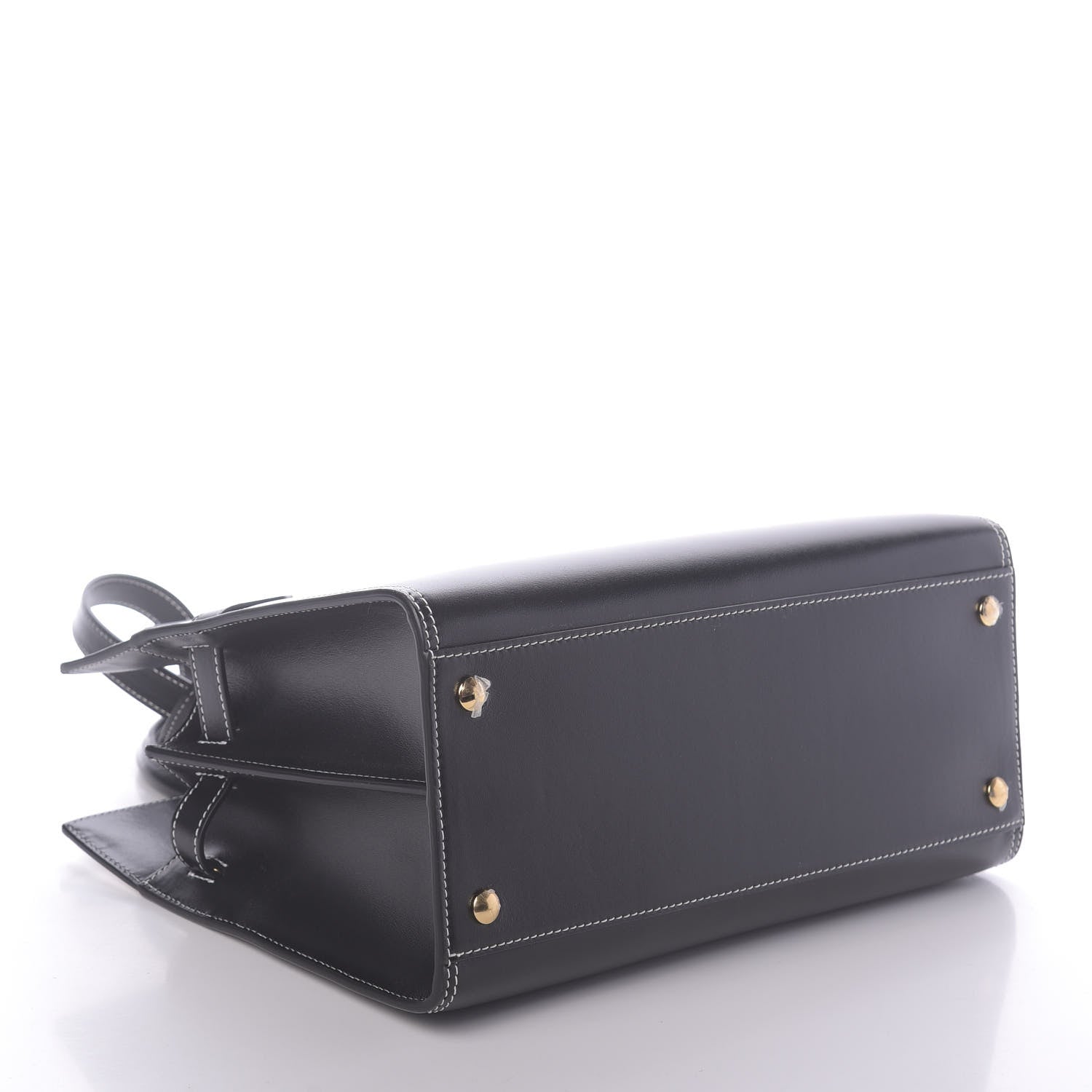 Burberry Calfskin Small Two Handle Title Bag Black 5 of 10
