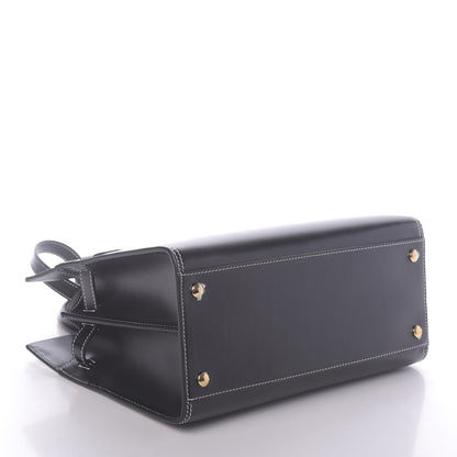 Burberry Calfskin Small Two Handle Title Bag Black 5 of 10