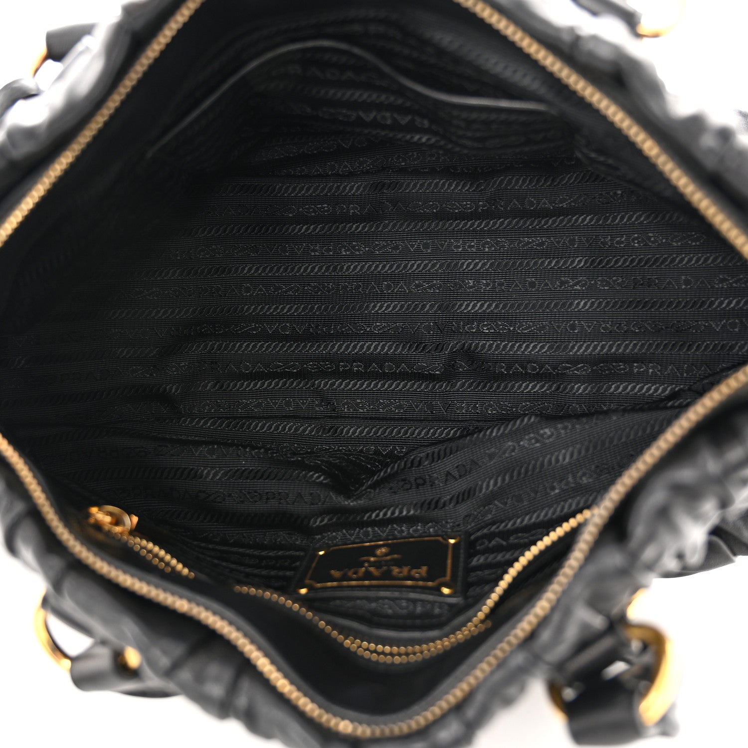Prada Nappa Gaufre Shopping Satchel Black 5 of 10