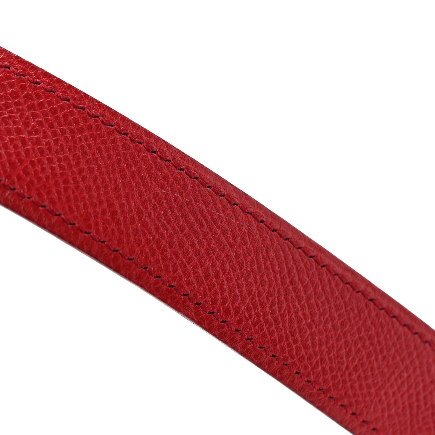 Box Courchevel 32mm Belt Strap 68 Black Rouge Vif