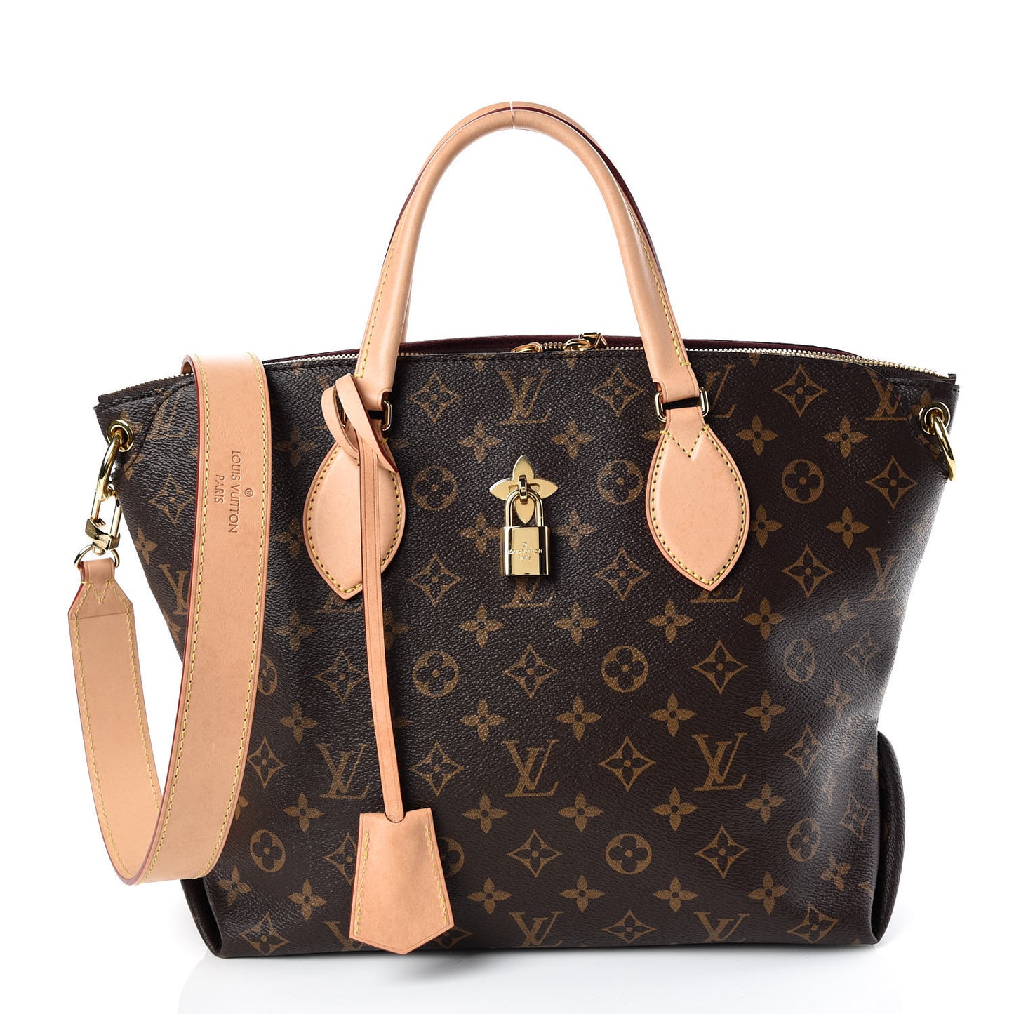 Monogram Flower Zipped Tote MM Beige