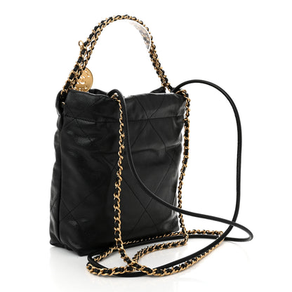 Chanel Shiny Caviar Quilted Monochrome Mini Chanel 22 Black 3 of 11