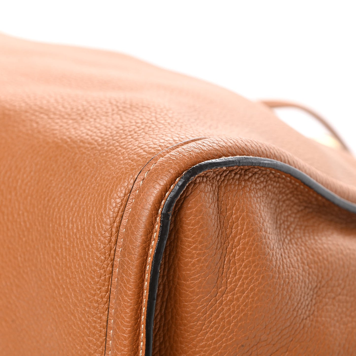 Pebbled Calfskin Large Skull Padlock Zip Around Tote Camel
