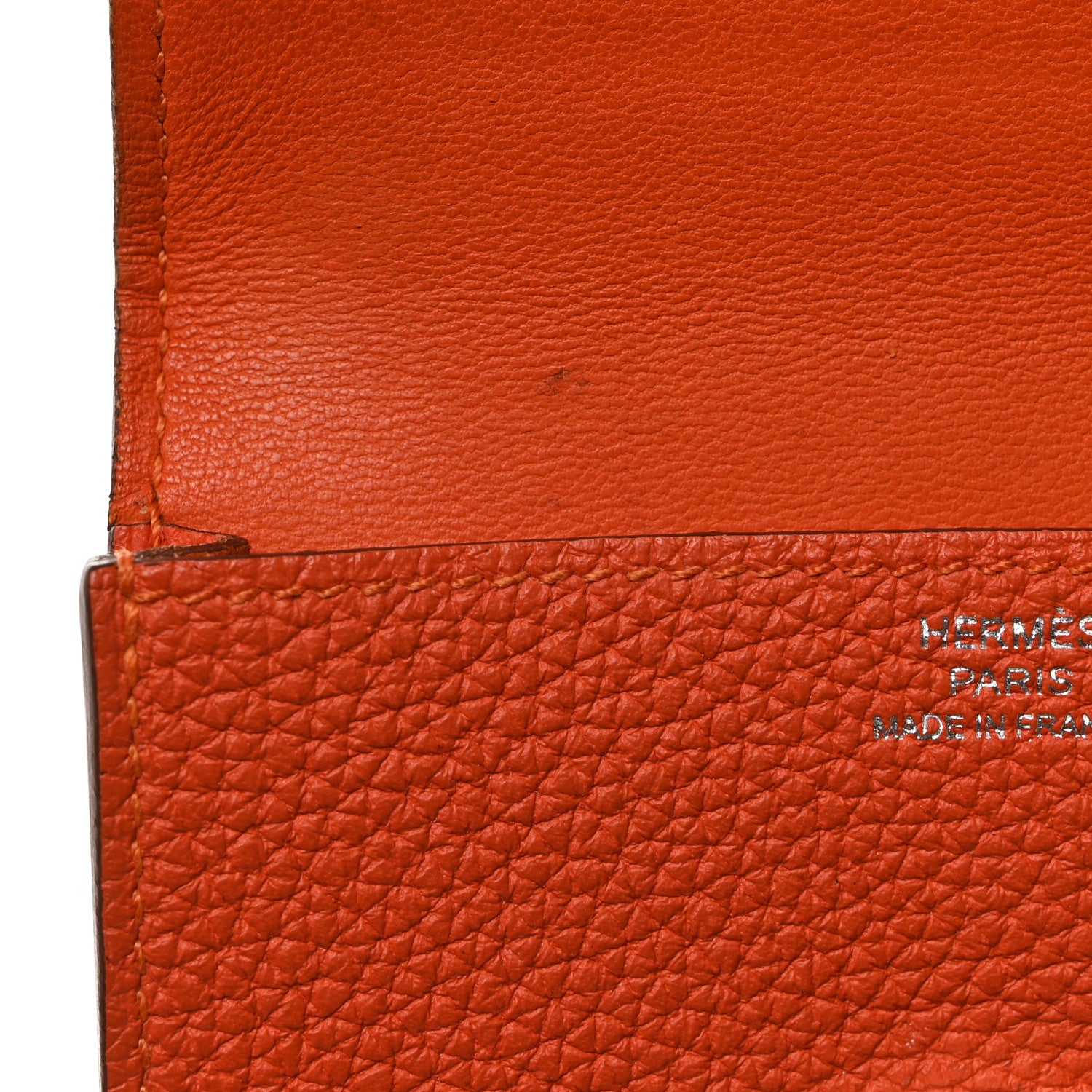 Hermes Togo Dogon Card Case Key Holder Orange 10 of 11