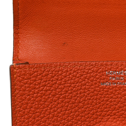 Hermes Togo Dogon Card Case Key Holder Orange 10 of 11