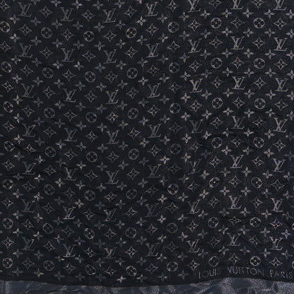 Louis Vuitton Silk Lurex Wool Monogram Shine Shawl Black 4 of 4