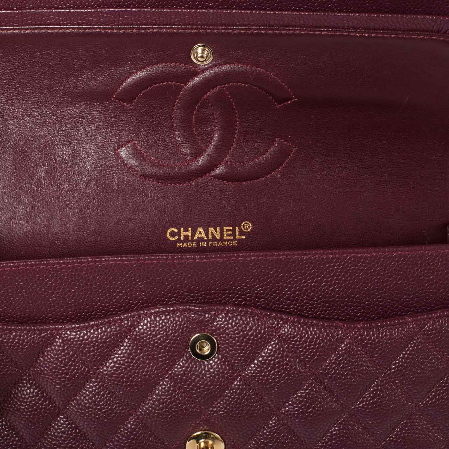 Chanel Caviar Medium Double Flap Plum 9 of 10