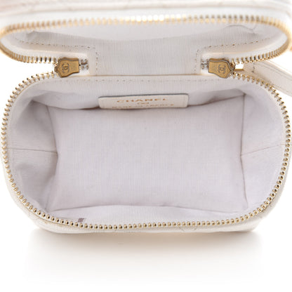 Chanel Caviar Quilted Mini Top Handle Vanity With Chain White 5 of 11