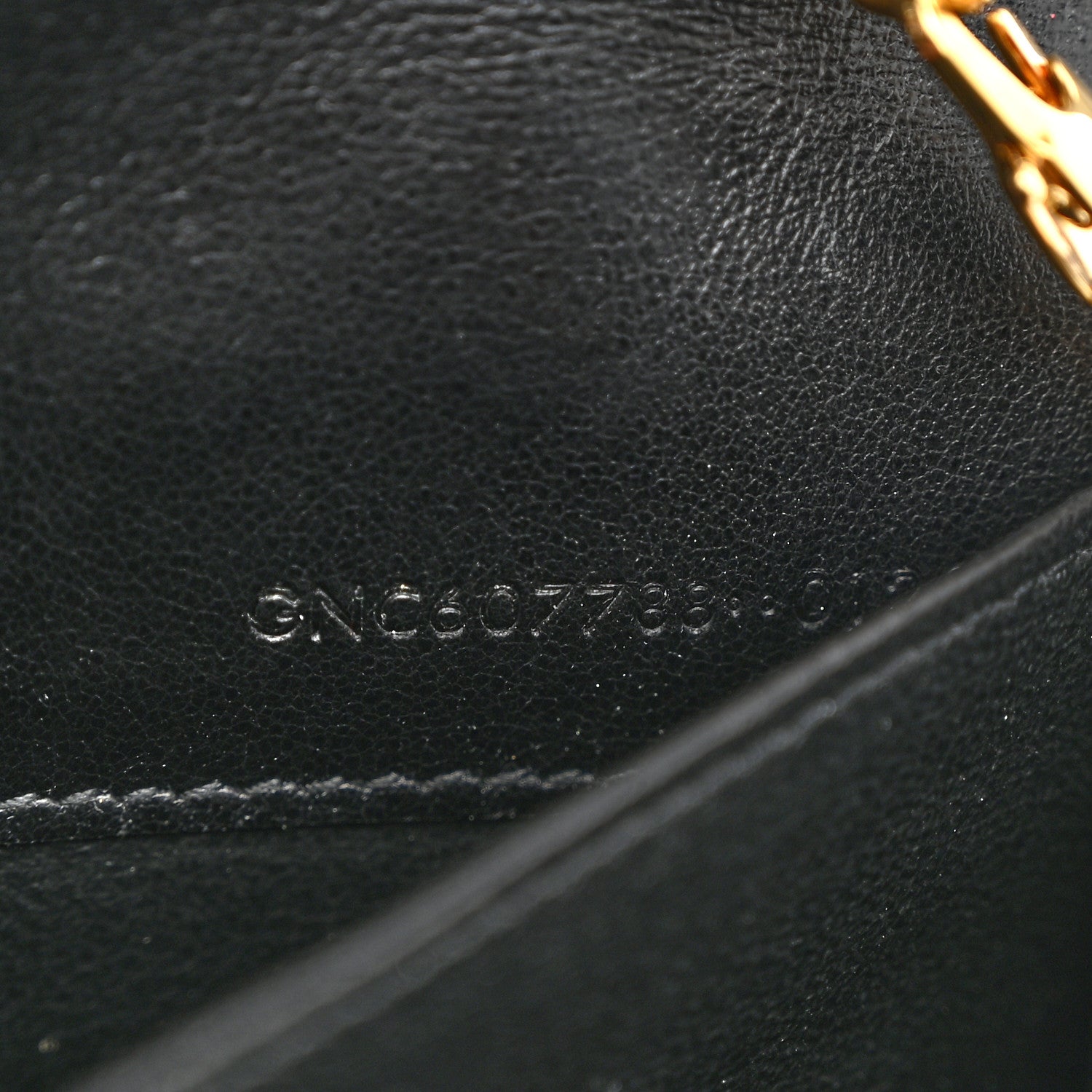 Saint Laurent Calfskin Crocodile Embossed Monogram Uptown Chain Wallet Black 8 of 12