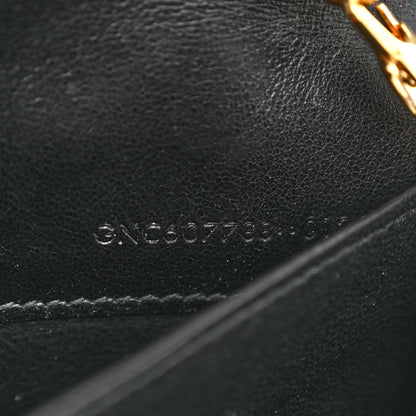 Saint Laurent Calfskin Crocodile Embossed Monogram Uptown Chain Wallet Black 8 of 12