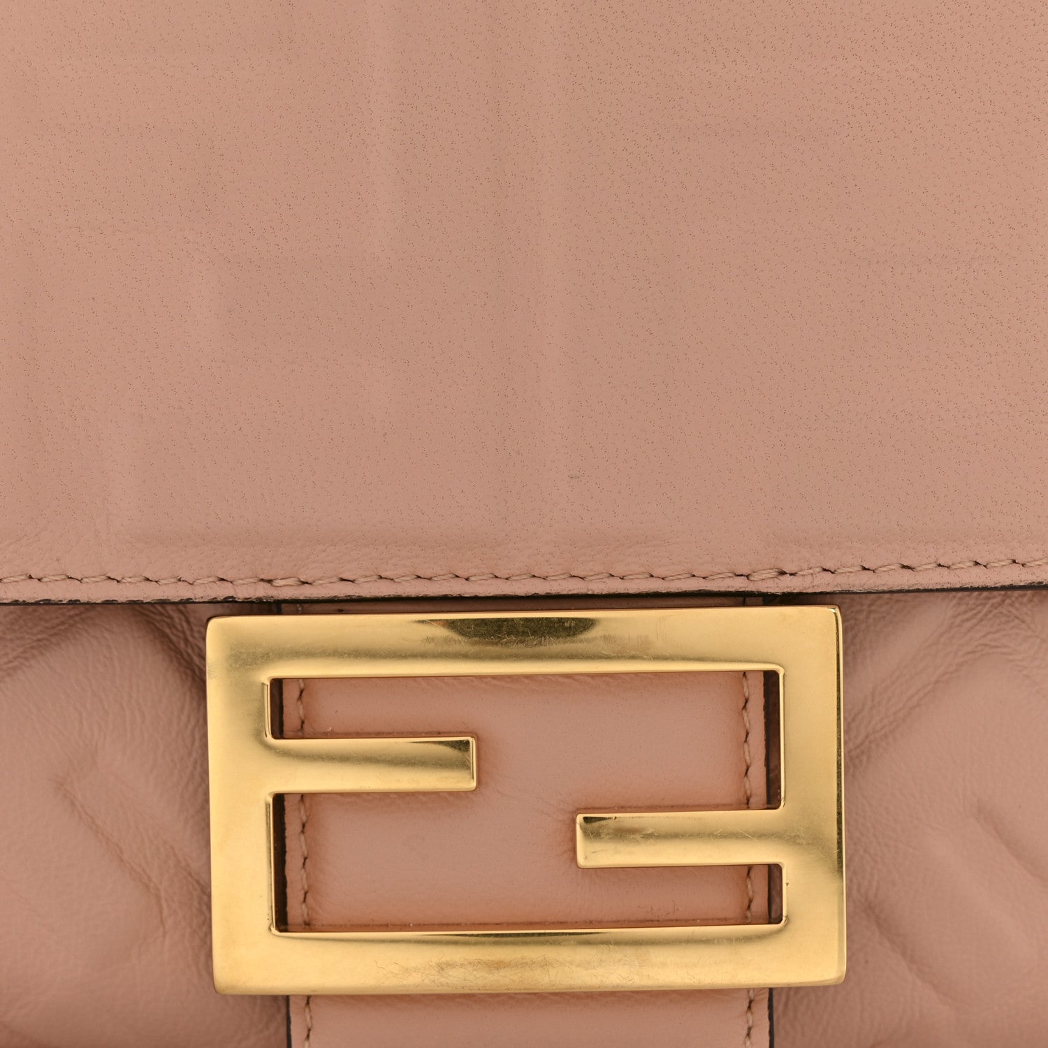 Fendi Nappa FF 1974 Embossed Baguette Rosa Bourbon 11 of 13