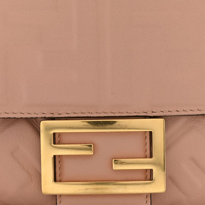 Fendi Nappa FF 1974 Embossed Baguette Rosa Bourbon 11 of 13