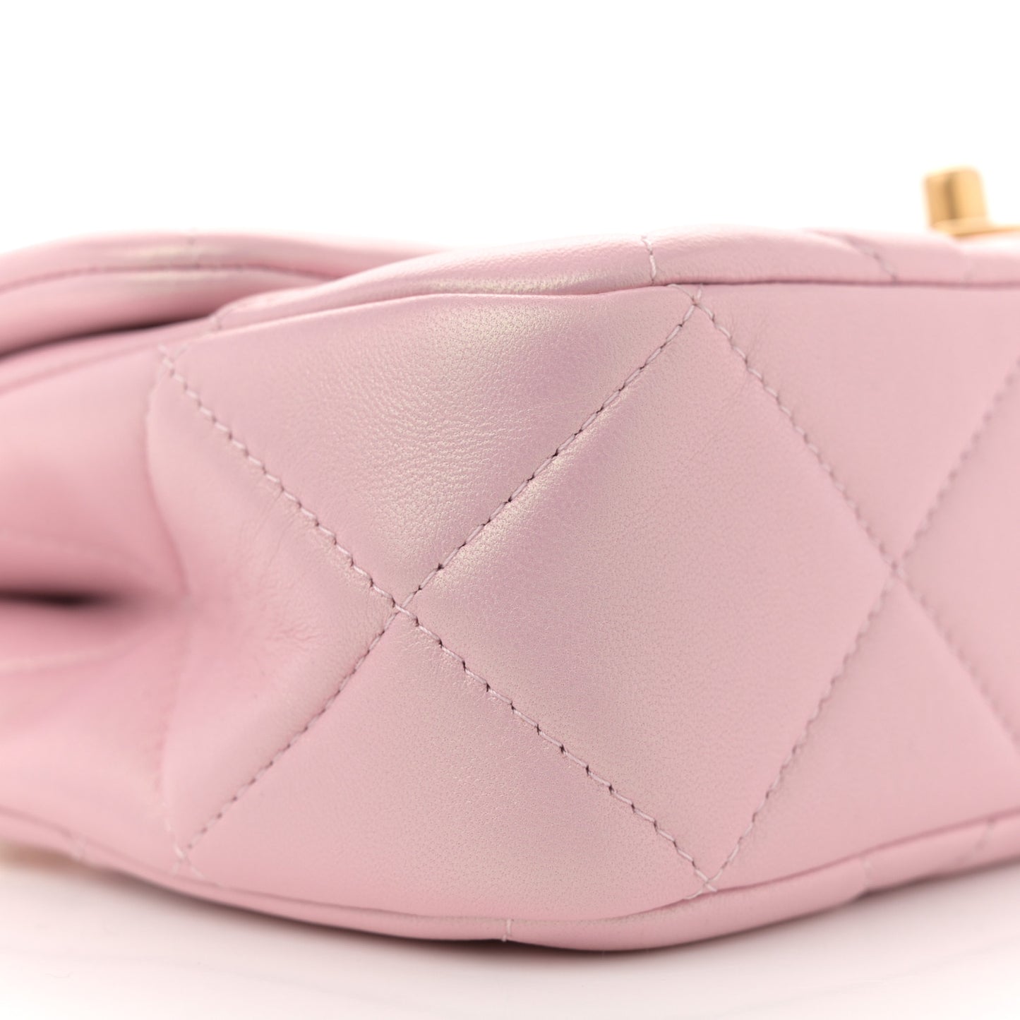 Pearly Lambskin Quilted Pearl Small Flap Pink