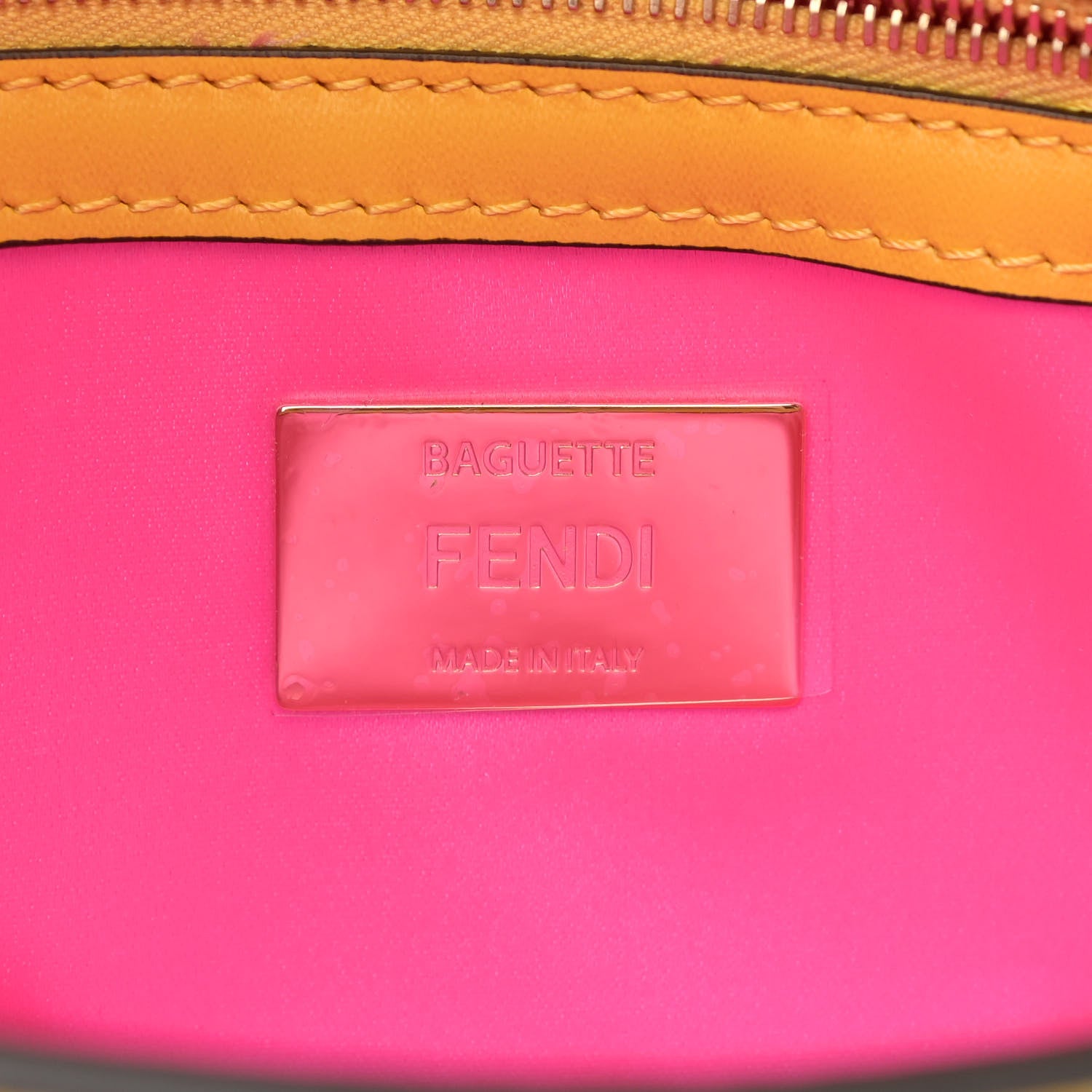 Fendi X SARAH COLEMAN Glazed Canvas Vitello King FF Vertigo Baguette 1997 Mimosa White 8 of 10