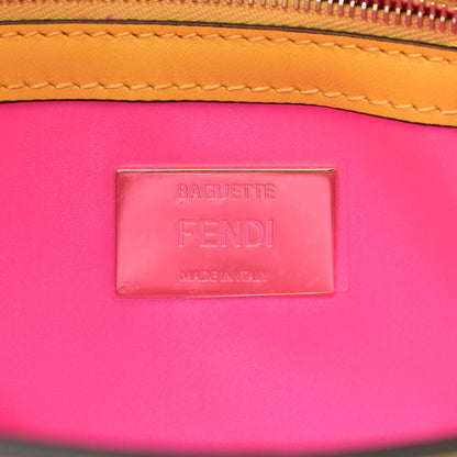 Fendi X SARAH COLEMAN Glazed Canvas Vitello King FF Vertigo Baguette 1997 Mimosa White 8 of 10