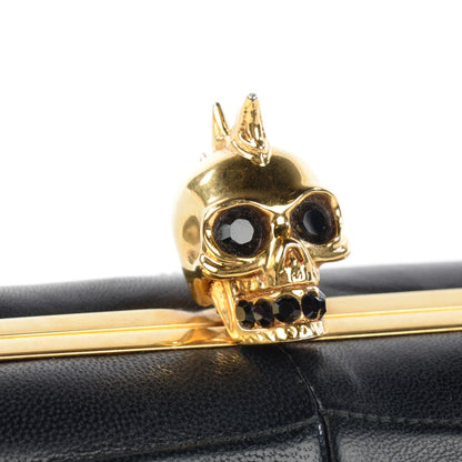 Alexander McQueen Leather Shark Teeth Skull Box Clutch Black 11 of 11
