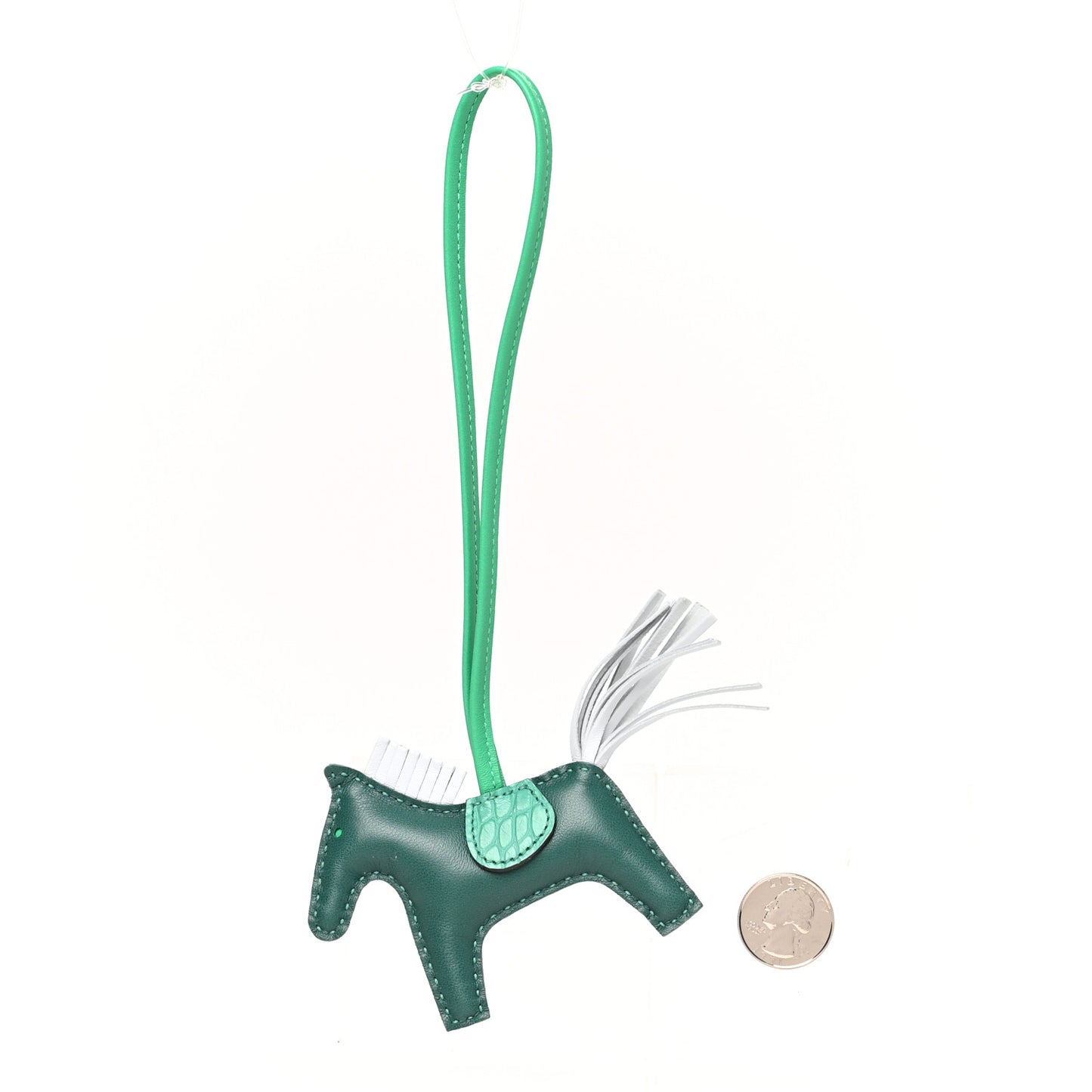 Milo Lambskin Matte Alligator Touch Grigri Rodeo Horse Bag Charm PM Malachite Menthe Bleu Brume Very Jade